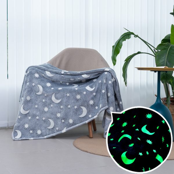 k3jcfayvpek3cj.jpg Плед, що світиться в темряві, плюшеве покривало Blanket kids Magic Star 150х100 см флісова ковдра Gray