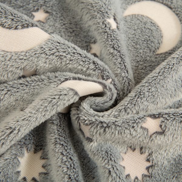k3ucfype43kjcfyvs.jpg Плед, що світиться в темряві, плюшеве покривало Blanket kids Magic Star 150х100 см флісова ковдра Gray