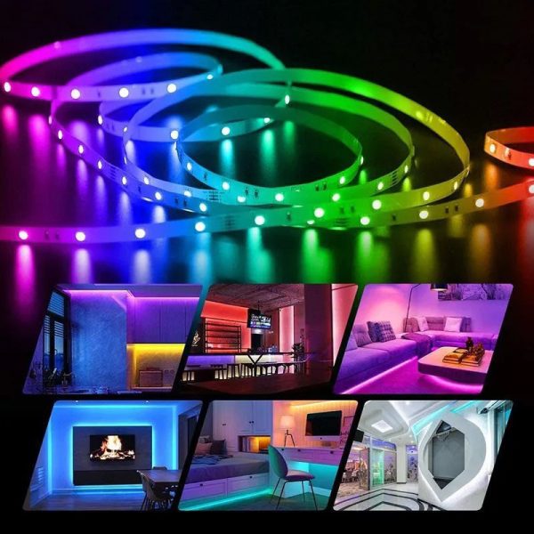 kavp4k3cjvyfcju.jpg Світлодіодна стрічка SMD 5050 RGB LED 5 м IP65 з пультом та блоком живлення 220v, 5м, Стрічка світлодіодна 5050