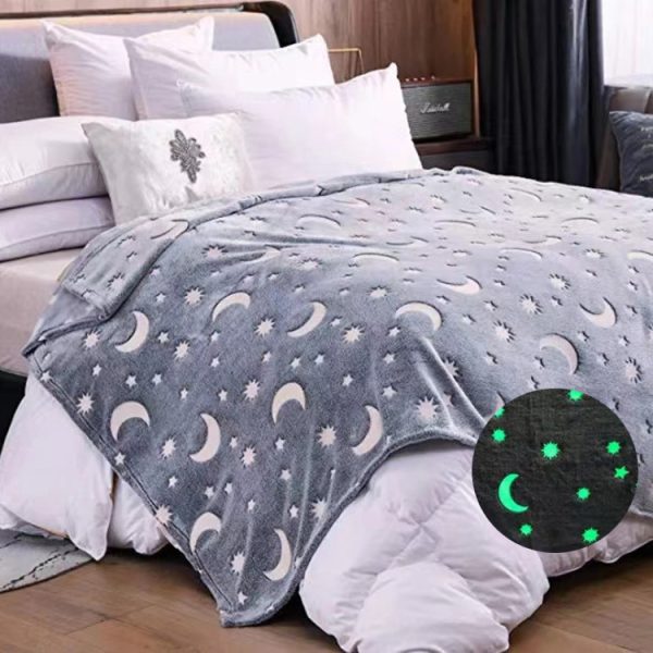 kcayve4ckufyv.jpg Плед, що світиться в темряві, плюшеве покривало Blanket kids Magic Star 150х100 см флісова ковдра Gray