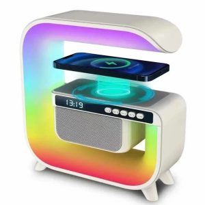 kcfayvukcfyvafyv.jpg Нічний акумуляторний RGB G3 з бездротовою зарядкою 15W Bluetooth колонка Настільна смарт лампа White