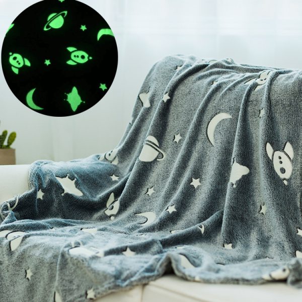 kcvfyk3jucfy.jpg Плед, що світиться в темряві, плюшеве покривало Blanket kids Magic Star 150х100 см флісова ковдра Gray