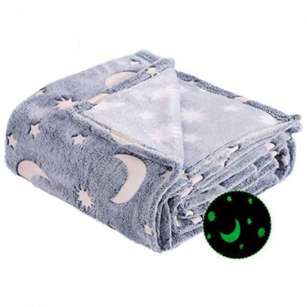 kjcvfyuvfyfyvjvcj.jpg Плед, що світиться в темряві, плюшеве покривало Blanket kids Magic Star 150х100 см флісова ковдра Gray