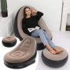 kpakvaryvapa.jpg Надувне крісло з пуфом для відпочинку AIR SOFA велюрове Brown