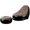 kpavpkyvayrkkr.jpg Надувне крісло з пуфом для відпочинку AIR SOFA велюрове Brown