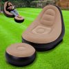 kpvrarvaykpavy.jpg Надувне крісло з пуфом для відпочинку AIR SOFA велюрове Brown