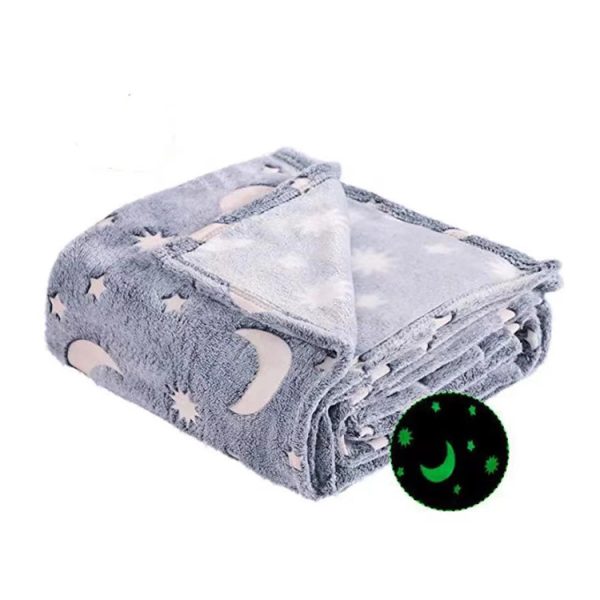 p3kcjfvy4k3cufy.jpg Плед, що світиться в темряві, плюшеве покривало Blanket kids Magic Star 150х100 см флісова ковдра Gray