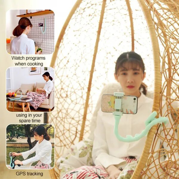 pcaumkcuayvsy.jpg Гнучкий тримач для телефону з універсальними присосками Cute Worm Lazy Holder. Колір: чорний
