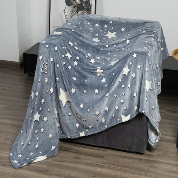 pcivpukamuivfsiv.jpg Плед, що світиться в темряві, плюшеве покривало Blanket kids Magic Star 150х100 см флісова ковдра Gray