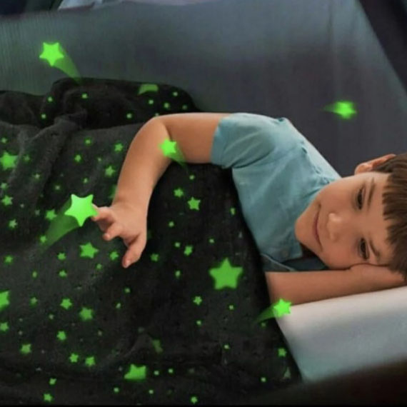 pcuaifvfpkcuavif.jpg Плед, що світиться в темряві, плюшеве покривало Blanket kids Magic Star 150х100 см флісова ковдра Gray