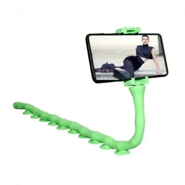 qewadferwqadssa.jpg Гнучкий тримач для телефону з універсальними присосками Cute Worm Lazy Holder. Колір: зелений