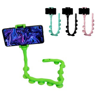 qweafeqwdr.jpg Гнучкий тримач для телефону з універсальними присосками Cute Worm Lazy Holder. Колір: зелений