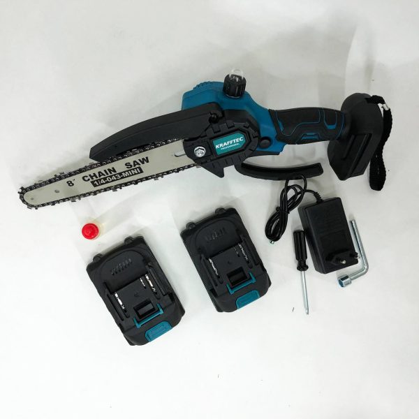 rgdfshtdsgrdfsgr.jpg Акумуляторна ланцюгова міні пила 20 см у кейсі Krafftec (36V 4 Ач) + 2 акумулятори та індикатором заряду