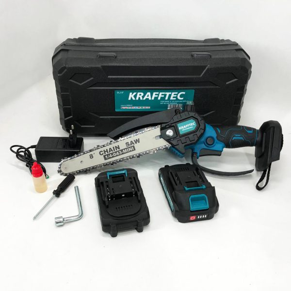 rgfdsghrdfhdf.jpg Акумуляторна ланцюгова міні пила 20 см у кейсі Krafftec (36V 4 Ач) + 2 акумулятори та індикатором заряду