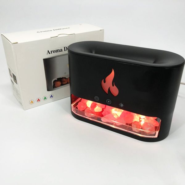 rkvarvairkvkv.jpg Лампа зволожувач повітря Docsal Flame 3 в 1 з соляним камінням, Портативний зволожувач лампа чорна