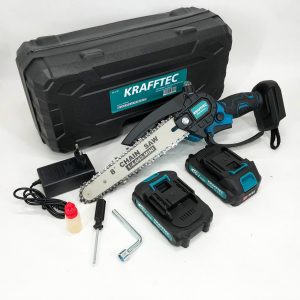 t4wegsdfgrdfsgrsdra.jpg Акумуляторна ланцюгова міні пила 20 см у кейсі Krafftec (36V 4 Ач) + 2 акумулятори та індикатором заряду
