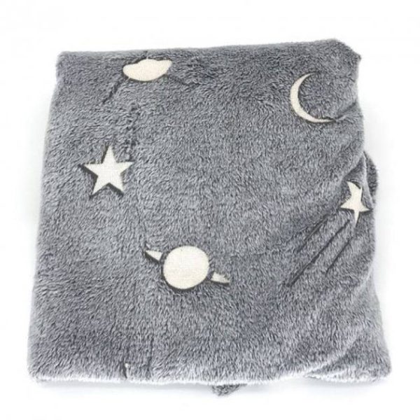 ucfyavaufvycf.jpg Плед, що світиться в темряві, плюшеве покривало Blanket kids Magic Star 150х100 см флісова ковдра Gray