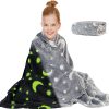 ucvfyk3jcufvy.jpg Плед, що світиться в темряві, плюшеве покривало Blanket kids Magic Star 150х100 см флісова ковдра Gray