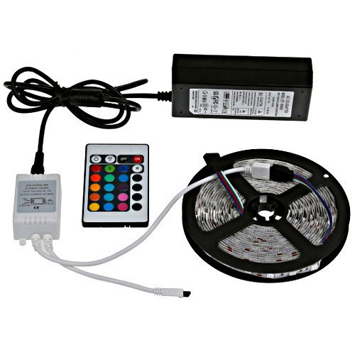 ucvyfsyachvcfy.jpg Світлодіодна стрічка SMD 5050 RGB LED 5 м IP65 з пультом та блоком живлення 220v, 5м, Стрічка світлодіодна 5050
