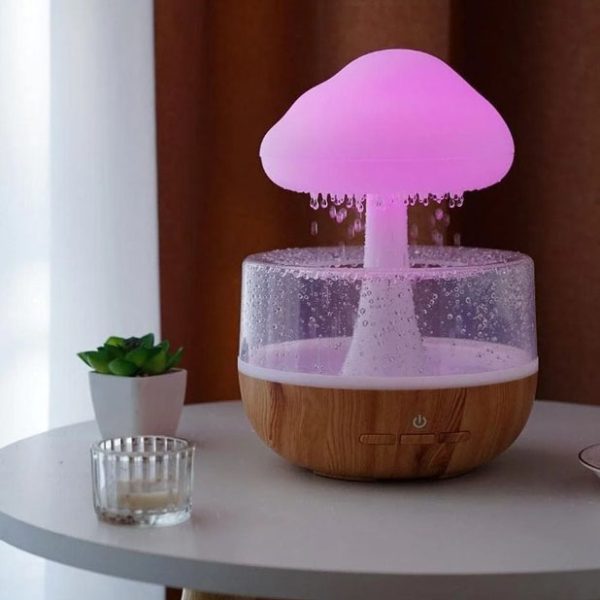 upyvapyvpvf.jpg Нічник-зволожувач з ефектом дощу Cloud Rain Humidifier, Аромадіфузор зволожувач повітря для дому