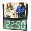 wadscvgfdvs.jpg Електронний дротовий настільний цифровий годинник DS-6608 з фоторамкою, зелене підсвічування Black