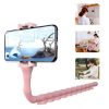 Гнучкий тримач для телефону з універсальними присосками Cute Worm Lazy Holder. Колір: рожевий