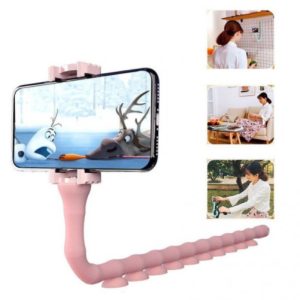 wadsdsaeasds.jpg Гнучкий тримач для телефону з універсальними присосками Cute Worm Lazy Holder. Колір: рожевий
