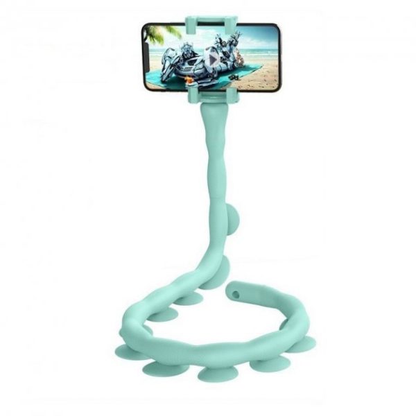 wdavsewdascs.jpg Гнучкий тримач для телефону з універсальними присосками Cute Worm Lazy Holder. Колір: зелений
