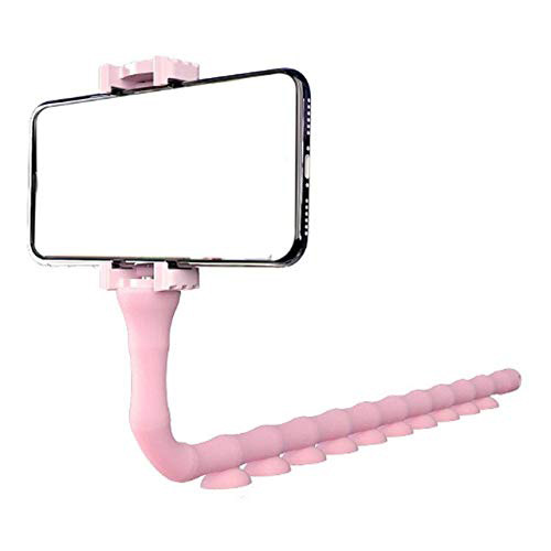 Гнучкий тримач для телефону з універсальними присосками Cute Worm Lazy Holder. Колір: рожевий