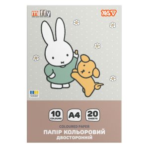 Папір кольоровий двосторонній А4 YES Miffy 955495 20 аркушів