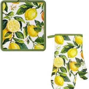 Набір прихваток для кухні Ardesto Sicilian lemons ART14FL 2 предмети Набір прихваток для кухні Ardesto Sicilian lemons ART14FL 2 предмети