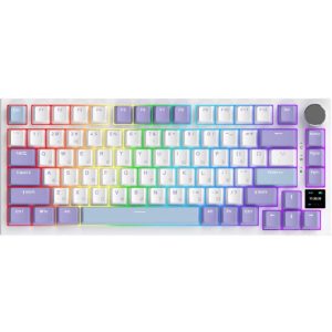 Клавіатура бездротова Ajazz Pro Flying Fish Switch Purple AK820PRO-FF-PWB біла з фіолетовим Клавіатура бездротова Ajazz Pro Flying Fish Switch Purple AK820PRO-FF-PWB біла з фіолетовим