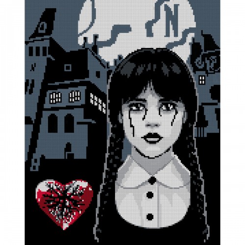 Алмазна мозаїка Santi Wednesday Secrets of Nevermore 955322 40х50 см