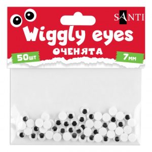Очі самоклеючі Santi 954631 7 мм 50 шт/уп чорні Очі самоклеючі Santi 954631 7 мм 50 шт/уп чорні