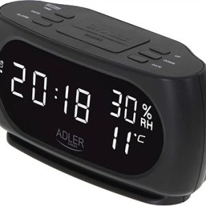Годинник настільний Adler AD 1186 black 6.8х9.1х18 см чорний