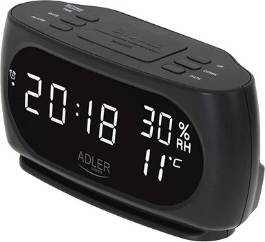 Годинник настільний Adler AD 1186 black 6.8х9.1х18 см чорний Годинник настільний Adler AD 1186 black 6.8х9.1х18 см чорний