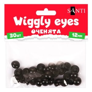 Очі пришивні гудзики Santi 954654 12 мм 30 шт/уп чорні Очі пришивні гудзики Santi 954654 12 мм 30 шт/уп чорні