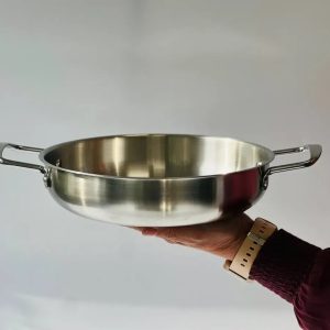 Миска з ручками Olens Салат 102-1364 34х24х6.3 см 2000 мл срібляста Миска з ручками Olens Салат 102-1364 34х24х6.3 см 2000 мл срібляста