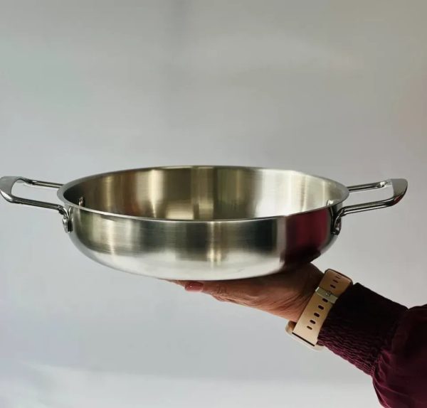 Миска з ручками Olens Салат 102-1364 34х24х6.3 см 2000 мл срібляста