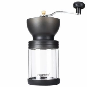 Кавомолка ручна механічна Kamille KM-7056 16х8.5 см чорна