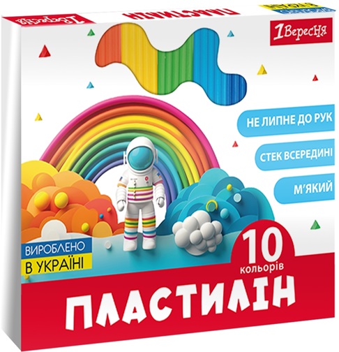 Пластилін 1 Вересня Classic 540665 10 кольорів 200 г Пластилін 1 Вересня Classic 540665 10 кольорів 200 г