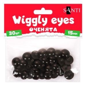 Очі пришивні гудзики Santi 955436 15 мм 30 шт/уп чорні Очі пришивні гудзики Santi 955436 15 мм 30 шт/уп чорні