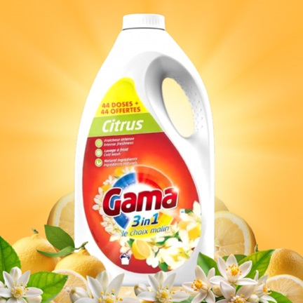 Гель для прання Gama 3in1 Citrus 8435495845126 1980 мл Гель для прання Gama 3in1 Citrus 8435495845126 1980 мл