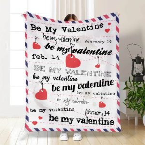 Плед 3D з побажаннями "Be My Valentine" 15624 160х200 см Плед 3D з побажаннями "Be My Valentine" 15624 160х200 см