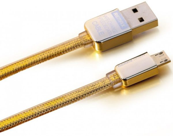 Кабель microUSB 1м gold Golden Remax 310303 Кабель microUSB 1м gold Golden Remax 310303