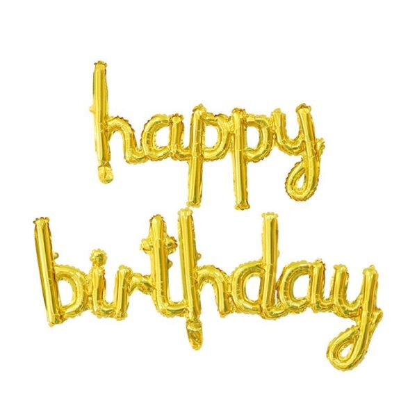 Набір надувних кульок Happy Birthday 14359 2 предмети золотистий Набір надувних кульок Happy Birthday 14359 2 предмети золотистий