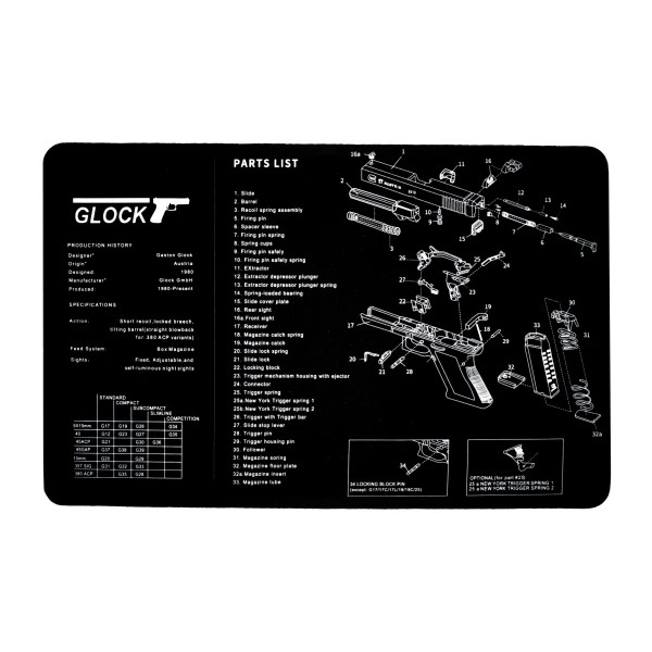 Килимок для чищення зброї UAD Glock UAD-M1 43х28 см чорний Килимок для чищення зброї UAD Glock UAD-M1 43х28 см чорний