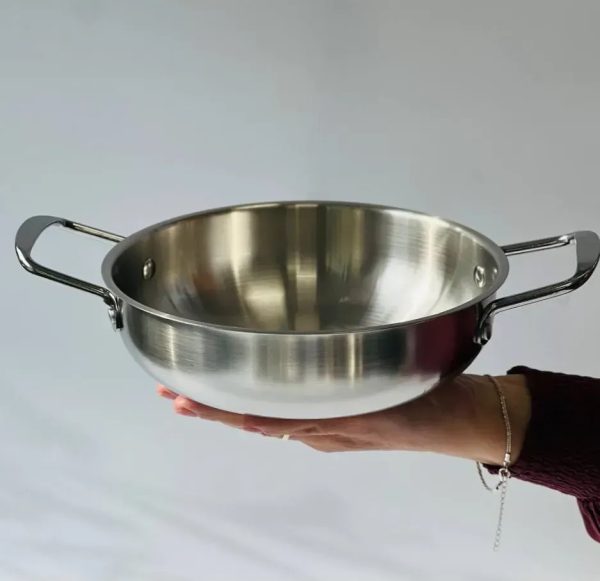Миска з ручками Olens Салат 102-1363 30х20х6.4 см 1500 мл срібляста