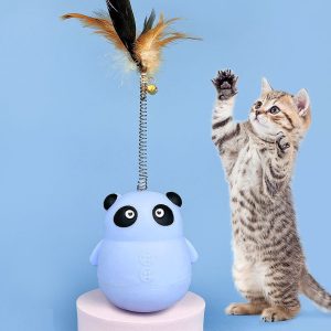 Іграшка годівниця для котів Панда 10808 8.5х25 см блакитна Іграшка годівниця для котів Панда 10808 8.5х25 см блакитна