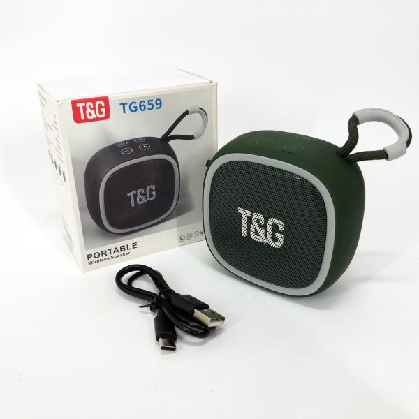 Портативна Bluetooth-колонка TG659 з ремінцем, Бездротова колонка портативна потужна. Колір: зелений Портативна Bluetooth-колонка TG659 з ремінцем, Бездротова колонка портативна потужна. Колір: зелений